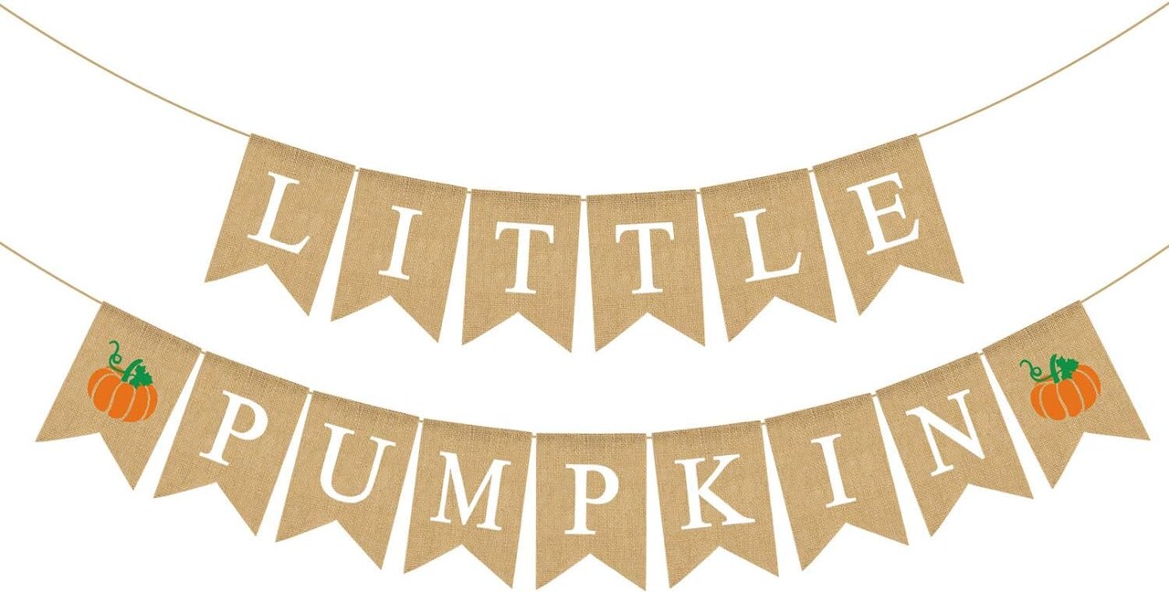 Jute Burlap Little Pumpkin Banner Fall Baby Shower Gender Reveal